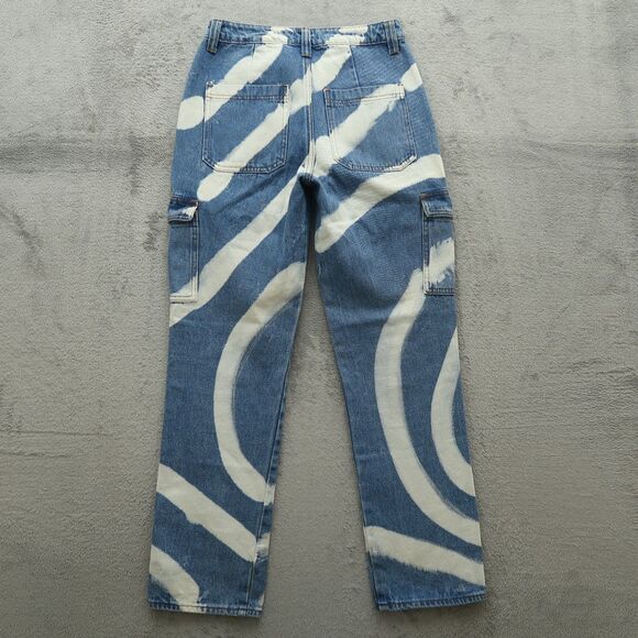 Simple Society Cargo Jeans Juniors Size 5/27 High-Rise Straight Denim 30" Inseam - Picture 11 of 16